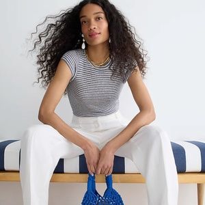 J.Crew Cap-sleeve Sweater-T-shirt in Stripe